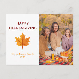 Elegantes modernes Happy Thanksgiving Herbstfoto Feiertagspostkarte