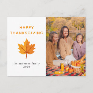 Elegantes modernes Happy Thanksgiving Herbstfoto Feiertagspostkarte