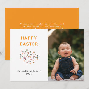 Elegantes modernes Häschen Frohe Ostern Foto Feiertagskarte