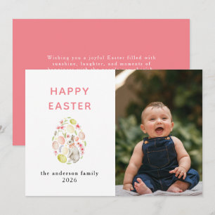 Elegantes modernes Hase Frohe Ostern Foto Feiertagskarte