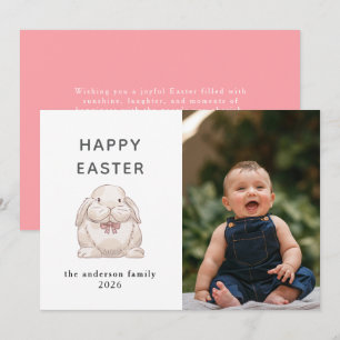 Elegantes modernes Hase Frohe Ostern Foto Feiertagskarte
