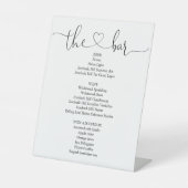 Elegantes, modernes Heart Script-Bar Menu Sockelschild (Vorderseite)