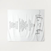 Elegantes, modernes Heart Script-Bar Menu Wandteppich (Vorderseite (Horizontal))