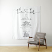 Elegantes, modernes Heart Script-Bar Menu Wandteppich (Beispiel)