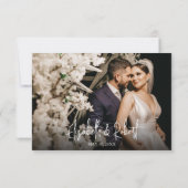 Elegantes modernes Heart Script Foto Wedding Danke (Rückseite)