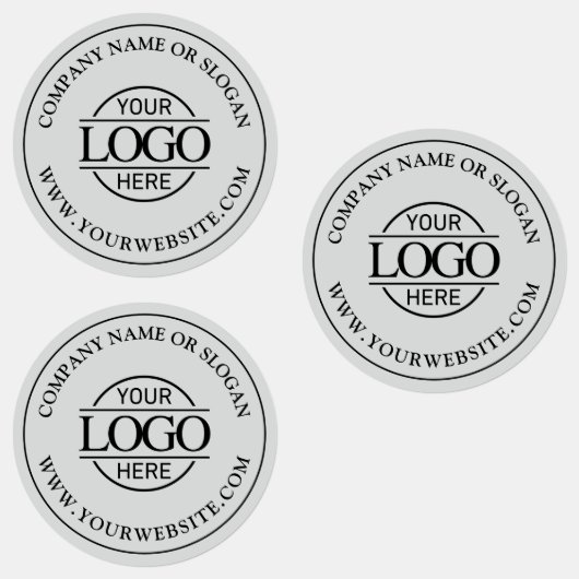Elegantes, modernes, hellgraues Firmenlogo Etiketten (Gruppe)