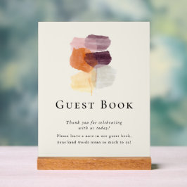 Elegantes modernes Herbstlaub Wedding Guest Book Acrylschild