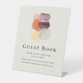 Elegantes modernes Herbstlaub Wedding Guest Book Sockelschild