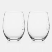 Elegantes, modernes Hochzeitmonogramm Weinglas Ohne Stiel (Rechts)