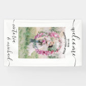 Elegantes modernes Hochzeitsbild Foto Willkommen Banner (Horizontal)