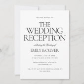 Elegantes modernes Hochzeitsempfang-Party Einladung (Vorderseite)