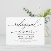Elegantes modernes Hochzeitsessen Probe Einladung (Stehend Vorderseite)