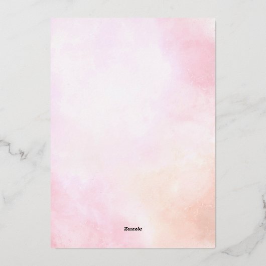 Elegantes modernes Hochzeitskleid-Brautparty Folieneinladung (Rückseite)