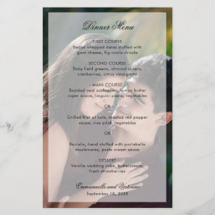 Elegantes modernes Hochzeitsmenü Foto