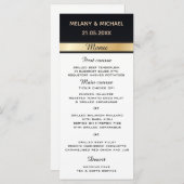 Elegantes modernes Hochzeitsmenü mit Schwarz-weiße Menükarte (Vorne/Hinten)