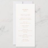 Elegantes modernes Hochzeitsprogramm für Elfenbein (Rückseite)