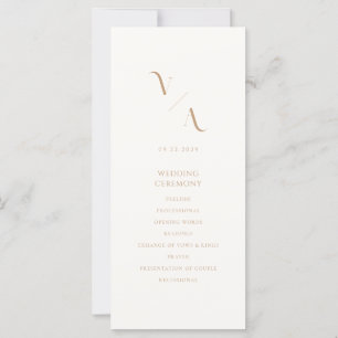 Elegantes modernes Hochzeitsprogramm für Elfenbein
