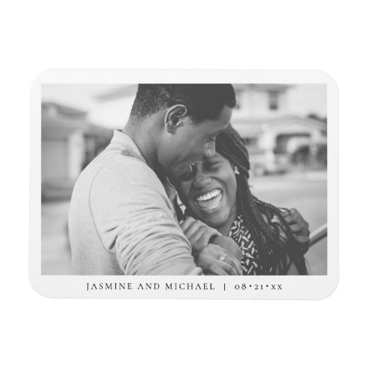 Elegantes modernes Hochzeitssemble Magnet (Horizontal)