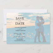 Elegantes modernes Hochzeitssemble Save The Date (Rückseite)