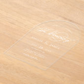 Elegantes modernes Hochzeitsskript-Design Acryleinladungen (Ablage )