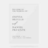 Elegantes, modernes Hochzeitsszenario - Minimalist Acrylschild (Vorderseite)