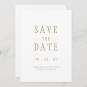 Elegantes modernes Hochzeitsweiß Save The Date (Vorne/Hinten)
