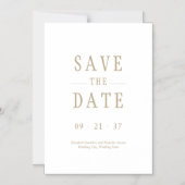 Elegantes modernes Hochzeitsweiß Save the Date Magneteinladung (Vorderseite)