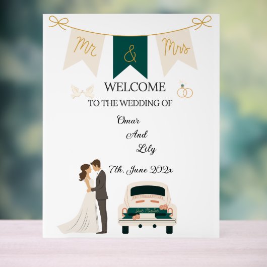 Elegantes modernes Hochzeitswillkommen Akryllische Acrylschild (Neutral)