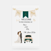 Elegantes modernes Hochzeitswillkommen Akryllische Acrylschild (Vorderseite)