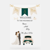 Elegantes modernes Hochzeitswillkommen Akryllische Acrylschild (Vorderseite)