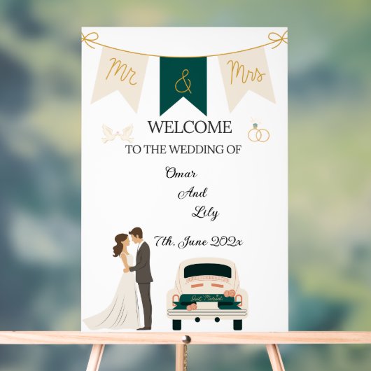 Elegantes modernes Hochzeitswillkommen Akryllische Acrylschild (Neutral)