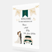 Elegantes modernes Hochzeitswillkommen Akryllische Acrylschild (Winkel)