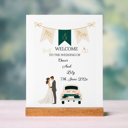 Elegantes modernes Hochzeitswillkommen Akryllische Acrylschild (Neutral)