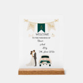 Elegantes modernes Hochzeitswillkommen Akryllische Acrylschild (Vorderseite)