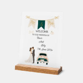 Elegantes modernes Hochzeitswillkommen Akryllische Acrylschild (Winkel)