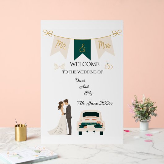 Elegantes modernes Hochzeitswillkommen Akryllische Acrylschild (Hochzeit)