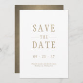 Elegantes modernes Hochzeitweißgold Save The Date (Vorne/Hinten)