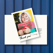 Elegantes modernes Holiday Foto Danke Karte