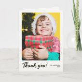 Elegantes modernes Holiday Foto Danke Karte (Vorderseite)