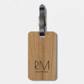 elegantes modernes holzähnliches Monogramm Gepäckanhänger (Rückseite vertikal)