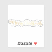 Elegantes modernes hübsches Gold Frohe Weihnachtss Aufkleber (Blatt)