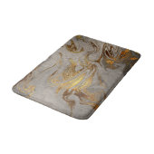 Elegantes modernes hübsches Gold- und Silbermarmor Badematte (Schrägansicht)
