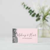 Elegantes modernes hübsches silbernes rosa visitenkarte (Stehend Vorderseite)