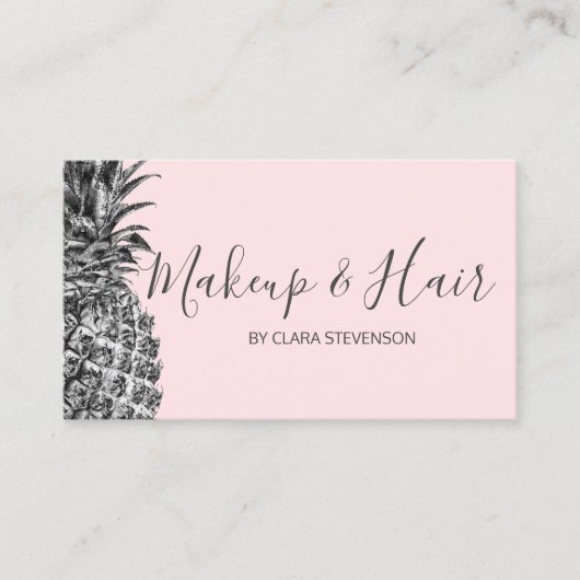 Elegantes modernes hübsches silbernes rosa visitenkarte (Vorderseite)