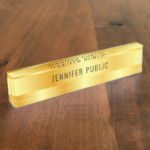 Elegantes, modernes Imitat Gold Personalisiertes T Namensplakette
