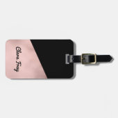 elegantes modernes Imitat-Rosen-Goldschwarzes Gepäckanhänger (Vorderseite horizontal)