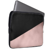 elegantes modernes Imitat-Rosen-Goldschwarzes Laptopschutzhülle (Vorne Rechts)