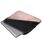 elegantes modernes Imitat-Rosen-Goldschwarzes Laptopschutzhülle (Vorne Knopf)