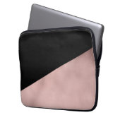 elegantes modernes Imitat-Rosen-Goldschwarzes Laptopschutzhülle (Vorderseite Links)