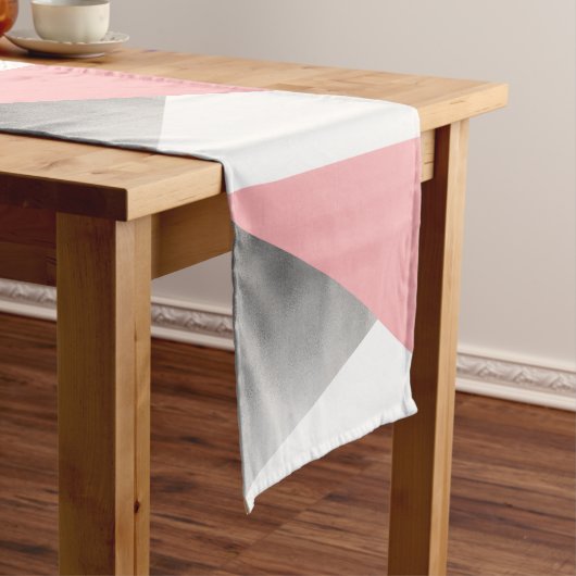 elegantes modernes Imitatsilber erröten rosa Kurzer Tischläufer (Beispiel)